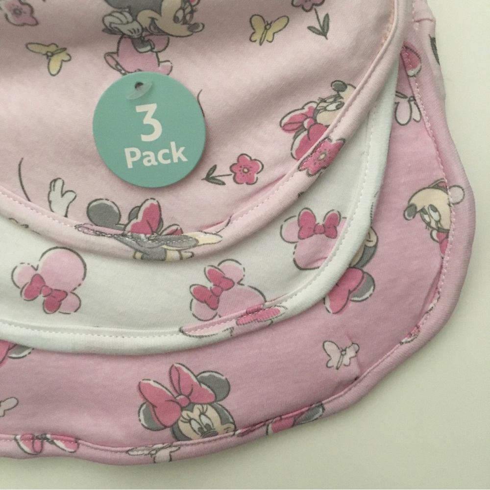 Burp Cloths 3 pack Pink Minnie Mouse Theme NEW Disney Baby - Picture 8 of 8